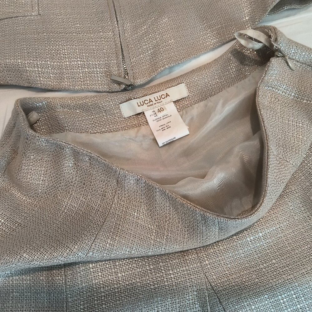 Luca Luca  Silver shimmery top and skirt  Italy size 40 - Picture 7 of 11